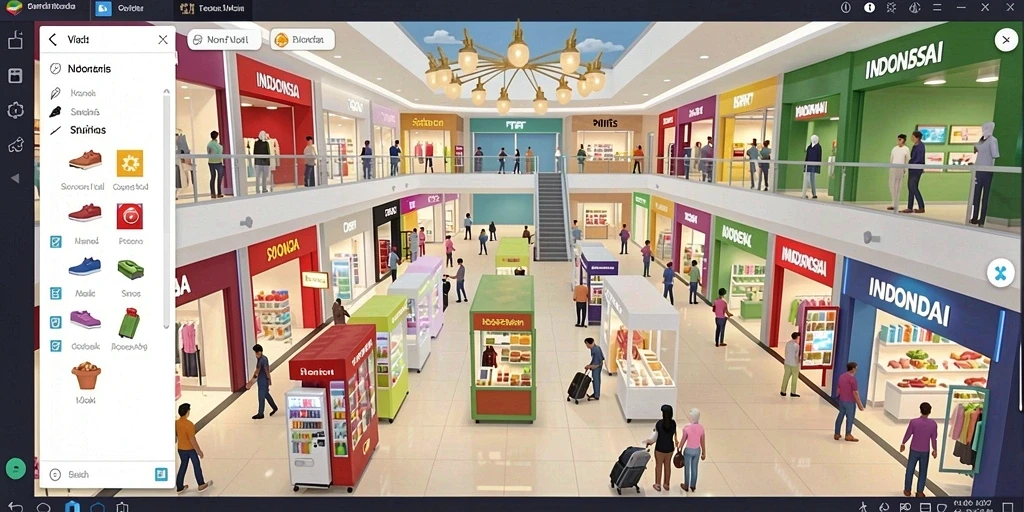 Pemandangan indah dari dunia dalam game.