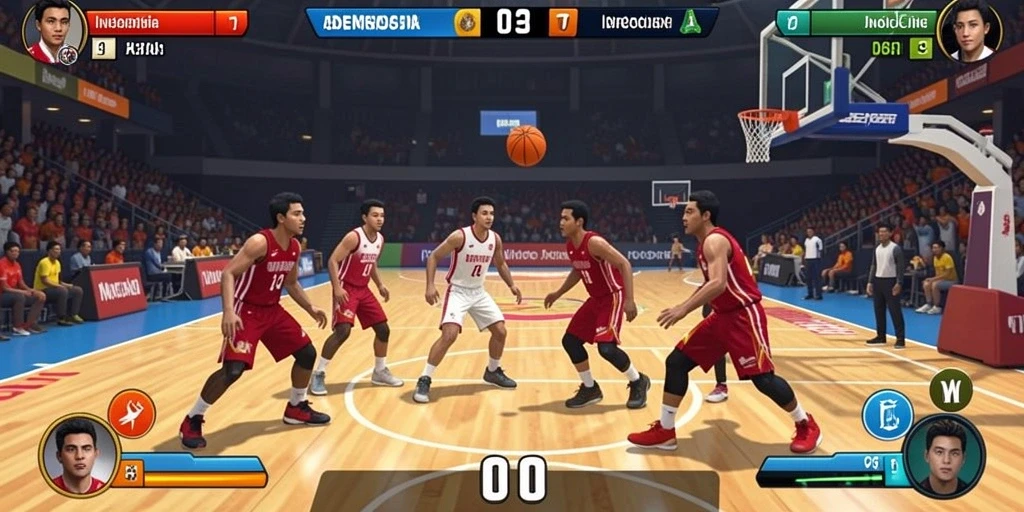 Screenshot turnamen dengan pemain dari berbagai daerah.